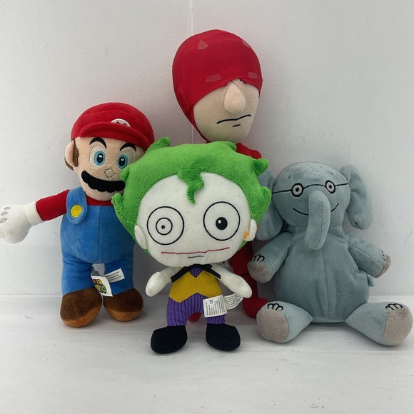 Super Mario Other - PLUSH LOT Marvel Daredevil DC Joker Mo Willem Elephant Super Mario Stuffed Toys